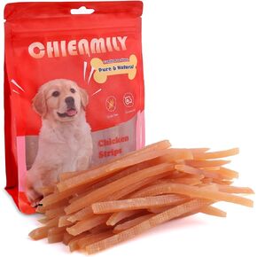 شرائح دجاج متشنجة من Chienmily Dog Treats، مضغ جرو طبيعي تمامًا من الدرجة البشرية، للكلاب الصغيرة والمتوسطة والكبيرة، 11.6 أونصة