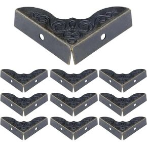 Box Corner Protectors 1x1x0.3(LxWxH) Vintage Corner Guards with Mounting Screws, Bronze,Pack of 12
