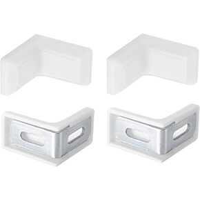 29x29x18mm(LxWxH) Plastic Corner Brackets -4Pack - Good for Furniture Repairing - 2 Holes L Shape Right Angle Brace - White