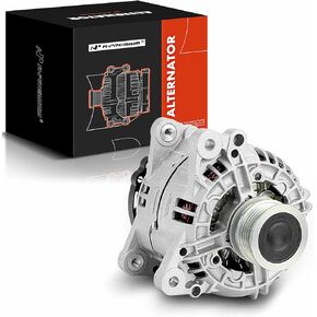 A-Premium Alternator Compatible with Volkswagen Jetta 2005-2014, Golf 2010-2014, Rabbit 2006-2009, L5 2.5L, 140Amp 12V Clockwise 5-Groove Pulley, Replace# 0-124-525-062,07K903023A, 0124525102