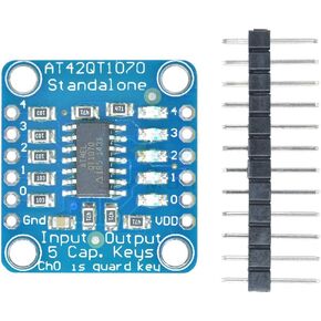 HiLetgo AT42QT1070 Standalone 5 Keys Capacitive Touch Sensor Breakout Module 5-Pad Conductive Pad Mutiple Capacitive Touch Sensor Breakout Board Diy Electronic Indicator