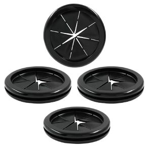 BokWin 4 Pcs Round Rubber Plug Hole Grommet 1.77 Inch ID Double-Sided Rubber Grommet Kit for Wiring Assortment(Black)
