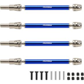 RCAWD Slider CVD Driveshaft Front Rear Axle #45 Steel Alum Alloy Drive Shaft Upgrades 4pcs for 1/10 Arrma Kraton 4S V2 Outcast 4S V2 Upgrade Parts (Dark Blue)