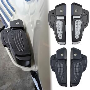 Midimttop Aluminum Rear Passenger Folding Footpeg Pedal Foot Footrests fit for Vespa Primavera 125/150 Sprint 125/150 Accessories 2017-2023 (Black)
