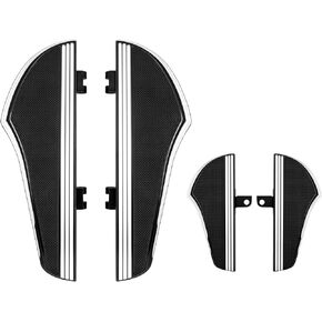 Motorcycle Floorboards Set Driver Passenger Footboards Front Rear Foot Pegs Fit For Harley Touring Road Glide Electra Glide Street Glide Softail Black & Chrome