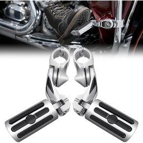 KEMIMOTO Motorcycle Black Highway Pegs, Adjustable Foot Peg Compatible with Touring Road Glide Street Glide Electra Glide Road King with 1.25 Engine Guard