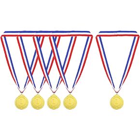 PATIKIL Gold Award Medals, Blank Olympic Style Winner Medals with Neck Ribbon Metal Medals Prizes for Competition, Party Decorations