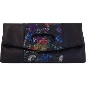 JNB Flower Print Fold Over Clutch