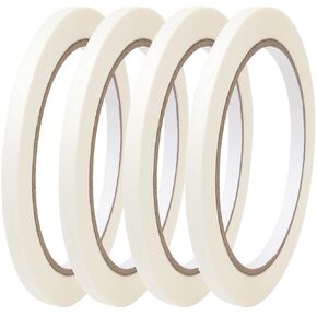 4 Pack White Artist Tape - Art Masking Tape for Watercolor Paper, Canvas Acrylic Painting, Curves, Framing, Paint, Gouache, Console - Acid Free Drafting Tape 1/2" (0.50") Wide - 360FT Total