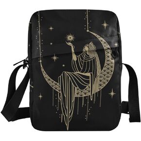 Messenger Bag Crossbody Shoulder Bag Canvas Shoulder Bag Sacral Night Girl on Moon for Men Women Outdoor Travel Business