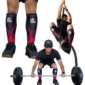 UNBROKENSHOP Cross Fitness Shin Guard Calf Compression Sleeve 7mm, Weightlifting, Deadlift, Rope Climb, Box Jumps A Pair