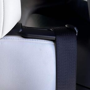 Beisurely Backseat Seatbelt Guide Holder with Hanger Compatible with Tesla Model Y 2024 2023 2022 2021 2020 (Black, 2 Pack)