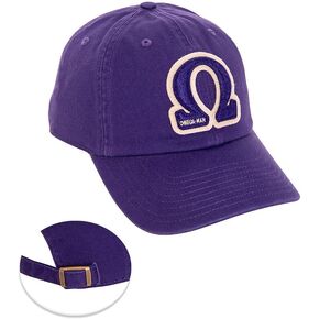 Omega Psi Phi Baseball Hat OPP Omega Man Brimmed Embroirderd Hats Cap Adjustable Cloth Strap Adult (Style C) Purple