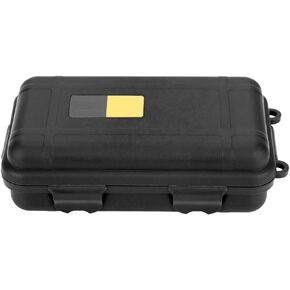 Waterproof Shockproof Storage Case Outdoor Plastic Survival Box Dustproof Pressure-Proof Airtight Container (Black Small)