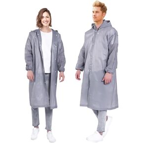 AYWVRBST 2 Pack EVA Raincoats Reusable, EVA Rain Ponchos,Waterproof Rain Gear with Hoods and Sleeves for Men and Women