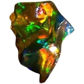 Qualitygems Loose Opal Rough Opal Rough Stone raw Ethiopian Opal Rough Opal Opal Rough Gemstone Black Opal Rough 01.05Cts. Natural Multi Fire Ethiopian Opal Rough 08x09x04MM. Gemstones SM12-30