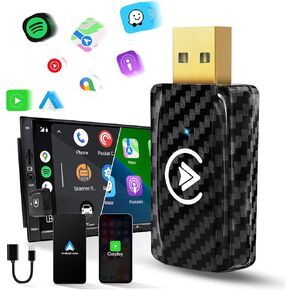 Wireless Carplay Adapter & Android Auto Wireless Adapter, 2 in 1 Auto Car Play Wireless Dongle for OEM Wired Carplay/Android Auto Car with iPhone iOS 12+ / Android 11+ in Kuwait