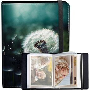 Photo Album 4x6 120 Photos Small Capacity PU Leather Cover, Watercolor Painting Butterflies Mini Photo Album 4x6 with Elastic band, Birthday Christmas Photo Albums Wedding Anniversary
