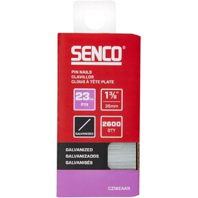 SENCO CZ16EAAR 1-3/8" 23 Gauge Pin Nails, Galvanized Finish 2,600 Count Pack
