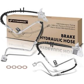 A-Premium Front Driver and Passenger Brake Hydraulic Hose Compatible with Select Jeep Models - Grand Cherokee WJ 1999 2000 2001 2002 2003 2004 - Replace# 52128093AB(Pack of 2)