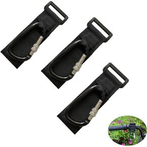 YehVeh 3 Pack Handlebar Hook Clamp Bike Hooks for Hanging Helmet Purse Diaper Bags D Clips Clasp Hanger Heavy Duty Strap Lock for Motorcycles Stroller Wheelchair Scooters Bicycles Vehicle Handle Bar