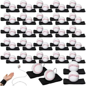 Jerify 60 Pcs Wrist Return Ball, Rubber, 1.85 Inches, Suitable for Adults and Teens, Ideal for Baseball and Rebound Exercise