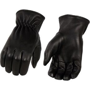 Milwaukee Leather MG7595 Men's Black Deerskin Unlined Motorcycle Hand Gloves W/Sinch Wrist Closure