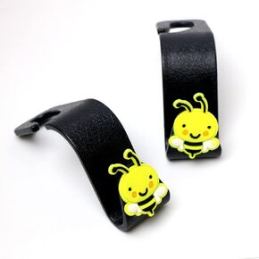 2Pcs Sunflower Car Seat Back Hooks Hanger Vehicle Storage Organizer,Cute Sun Flower Seat Headrest Hook for Purses,Bags, Clothes, Groceries,Universal Car Hooks (Smiley face)