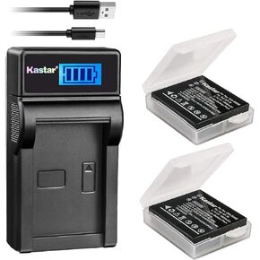 Kastar Battery (X2) & LCD Slim Charger Replacement for Panasonic Lumix CGA-S005 S005E DMW-BCC12 and Lumix DMC-FS1 FS2 DMC-FX01 FX07 DMC-FX1 FX3 FX8 FX9 FX10 FX12 FX50 FX100 FX150 FX180 DMC-LX1 LX2 LX3