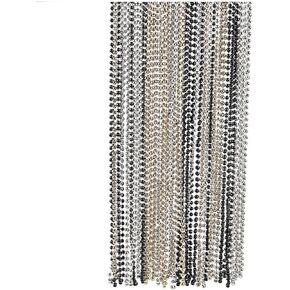 Gold, Black and Silver Bead Necklaces (set of 48) Bulk Mardi Gras Supplies
