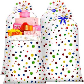 DecorWoo 4 Pcs 48 Inch Jumbo Gift Bag for Baby Shower, Giant Gift Bags for Huge Gifts, Oversized Wrapping Bags, Large Plastic Gift Bag for Baby Shower, Birthdays, Gender Reveal Party