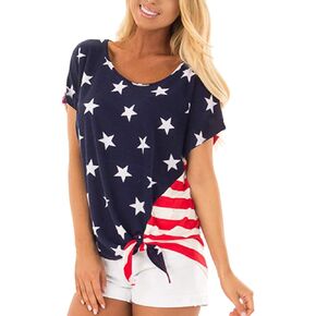 zarmfly Women American Flag Shirt Independence Day Patriotic T-Shirt 4th of July Tees Shirts USA Flag Star Stripe Tops