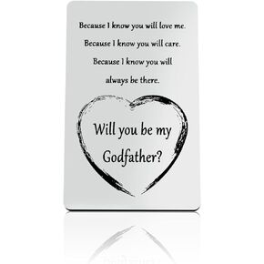 Fathers Day Jewelry Godfather Gift from Godchild Will You Be My Godfather Engraved Wallet Card Gift Baptism Gift New Uncle Gift Godfather Proposal Gifts Baptism Christmas Baby Shower Christening Gift