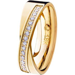 AndreAngel خاتم زواج من الذهب عيار 18 قيراط من التيتانيوم للنساء. ملاءمة مريحة بعرض 5 مم، 17 درجة AAAAA+ أحجار زركونيا مكعبة ذات لمسة نهائية مصقولة للغاية. تصميم الخطوبة والذكرى السنوية A33 in Kuwait