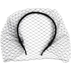Black Veil Fascinator for Women，Headpiece Bridal Wedding，Headwear with Veil Cocktail Tea Party Headwear for Girls and Women in Saudi Arabia
