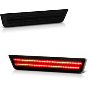 VIPMOTOZ الأحمر LED عدسة الدخان المصد الخلفي الجانب ماركر ضوء الحاجز وقوف السيارات مصباح التجمع استبدال الإسكان متوافق مع شاحن دودج تشالنجر LD، جانب السائق والركاب in Kuwait