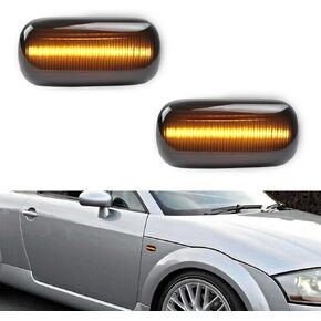 Gempro Side Marker Light LED Amber Sequential Dynamic Side Turn Signal Lights Assembly Compatbile for Audi A4 S4 B6 B7 A6 C5 TT A8, Direction Indicator lamp 2Pcs