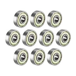 uxcell 624Z Deep Groove Ball Bearing Single Shield 60024, 4mm x 13mm x 5mm Chrome Steel Bearings (Pack of 10)