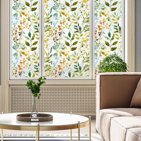 فيلم الخصوصية للنافذة من CHANMOL، ملصق مزخرف من الزجاج المصنفر القابل للإزالة، شارات ملونة، غطاء من الفينيل ثابت 17.7 بوصة × 45.7 بوصة in Kuwait