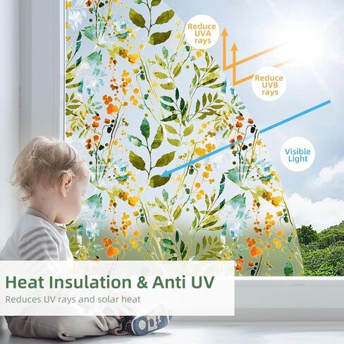 فيلم الخصوصية للنافذة من CHANMOL، ملصق مزخرف من الزجاج المصنفر القابل للإزالة، شارات ملونة، غطاء من الفينيل ثابت 17.7 بوصة × 45.7 بوصة in Kuwait