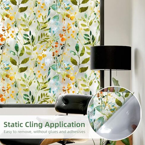 فيلم الخصوصية للنافذة من CHANMOL، ملصق مزخرف من الزجاج المصنفر القابل للإزالة، شارات ملونة، غطاء من الفينيل ثابت 17.7 بوصة × 45.7 بوصة in Kuwait