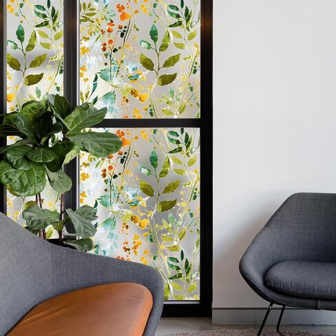 فيلم الخصوصية للنافذة من CHANMOL، ملصق مزخرف من الزجاج المصنفر القابل للإزالة، شارات ملونة، غطاء من الفينيل ثابت 17.7 بوصة × 45.7 بوصة in Kuwait