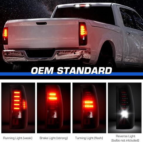ضوء خلفي LED + طقم ضوء الفرامل الثالث مناسب لسيارة Chevy Silverado وGMC Sierra 1500 2500 HD 2003-2006، Silverado Sierra 3500 2004-2006، Silverado/Sierra Classic Models 2007، عدسة دخان سوداء اللون in Saudi Arabia