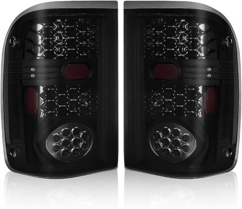 AUTOSAVER88 LED Tail Lights Compatible with Ford Ranger 2001 2002 2003 2004 2005, Tail Lamps Black Smoke Replacement Assembly Left + Right Pair in Saudi Arabia