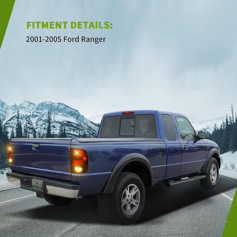 مصابيح خلفية LED AUTOSAVER88 متوافقة مع Ford Ranger 2001 2002 2003 2004 2005، مصابيح خلفية مجموعة استبدال الدخان الأسود زوج يسار + يمين in Saudi Arabia