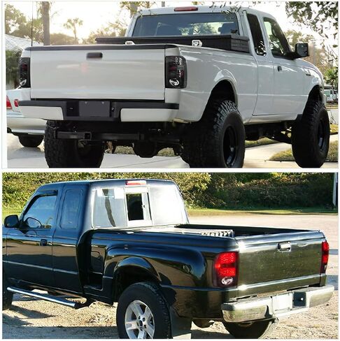 مصابيح خلفية LED AUTOSAVER88 متوافقة مع Ford Ranger 2001 2002 2003 2004 2005، مصابيح خلفية مجموعة استبدال الدخان الأسود زوج يسار + يمين in Saudi Arabia