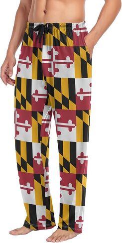 Ollabaky Flag Men's Pajama Pants Sleepwear Lounge Pajama Bottoms with Pockets, S M L XL XXL in Saudi Arabia