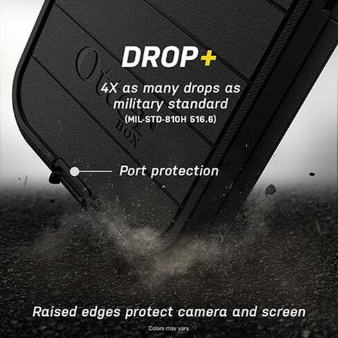 حافظة متينة من سلسلة OtterBox Defender بدون شاشة وحافظة بمشبك حزام لهاتف iPhone 12 Mini (NOT 12/Pro/Pro Max) عبوة غير مخصصة للبيع بالتجزئة - أسود - مع حماية ميكروبية in Kuwait