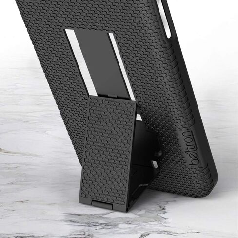 حافظة BELTRON مع مشبك حزام لهاتف iPhone XR، حافظة منزلقة بمشبك حزام واقٍ نحيف (مجموعة الهيكل/الحافظة) مع مسند مدمج - (أسود) in Kuwait