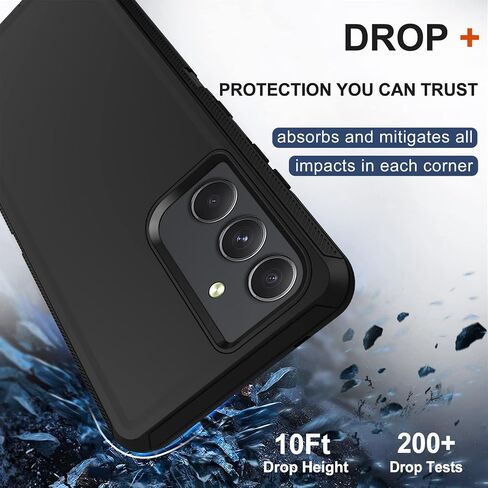 for Samsung Galaxy A54 5G Case with Belt Clip Holster, 2X Screen Protector, Heavy Duty Military Grade Full Body Shockproof Rugged Protective Cover for Samsung Galaxy A54 (Black) in Saudi Arabia